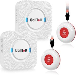 Caregiver Pager with 2 Wireless Call Button for Elderly