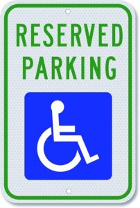 Handicap Parking Sign – 18 x 12 Inch Aluminum With ADA Accessibility Symbol