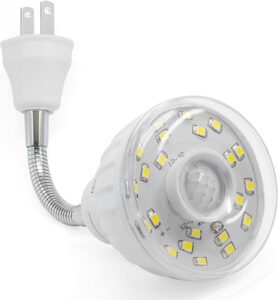 ED Motion-Activated Directional Rotating Flexible Sensor Dusk to Dawn Night Light AC Outlet Plug-in Wall Stair Lamp Indoor