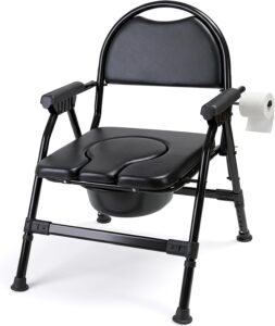 Folding Bedside Commode Chair with Seat Cover