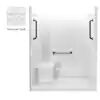 Liberty 60 in. x 33 in. x 77 in. AcrylX 1-Piece Shower Wall and Shower Pan in White with 3 Loose Grab Bars, Left Seat