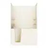 Rampart 5 ft. Walk-in Air Bathtub with 4 in. Tile Easy Up Adhesive Wall Surround in Biscuit