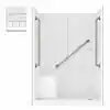 Liberty 60 in. x 33 in. x 77 in. 3-Piece Low Threshold Shower Kit in White with Left Seat, 3 Grab Bars and Right Drain